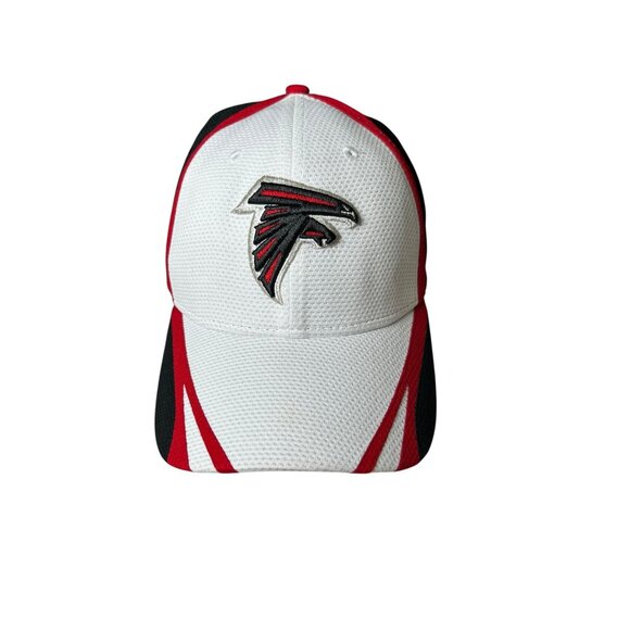Atlanta Falcons NFL Fitted Baseball Hat New Era 39Thirty Sz L/XL White Black Red - Picture 1 of 8